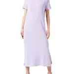 TOM TAILOR Denim Damen 1035455 Basic Maxikleid, 31042-Lilac Vibe