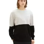 TOM TAILOR Denim Herren 1038270 Relaxed Fit Colorblock Pullover