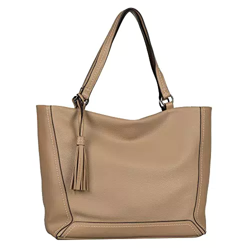 TOM TAILOR, ISA, Damen, Shopper mit Reisverschluss Beige