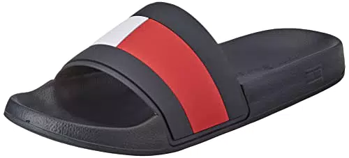 Tommy Hilfiger Herren Badeschuhe Rubber TH Flag Pool Slide Badelatschen