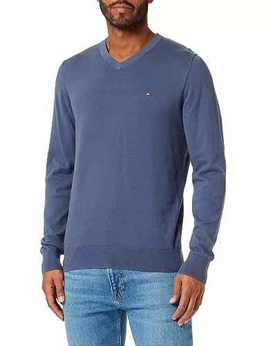 Tommy Hilfiger Herren Pullover Classic Cotton V-Ausschnitt