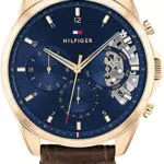 Tommy Hilfiger Multi Zifferblatt Quarz Uhr für Herren mit Dunkel-Braunes Lederarmband - 1710453