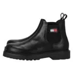 Tommy Jeans Herren Mid Boot Stiefel aus Leder, Schwarz