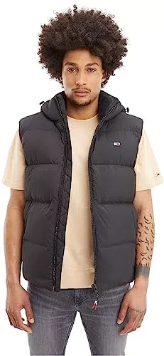 Tommy Jeans Herren Weste Essential Down Steppweste, Schwarz