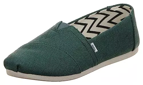TOMS Damen Alpargata Flacher Slipper, Stormy Green Heritage Leinwand