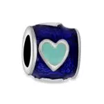Tuscany Silver Charms Sterling Silver Dark Blue Enamel Bead