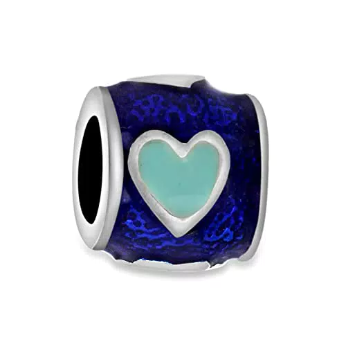 Tuscany Silver Charms Sterling Silver Dark Blue Enamel Bead