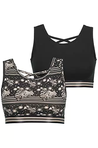 Ulla Popken Damen 2er Pack Bustiers, Bewitched BH, Schwarz