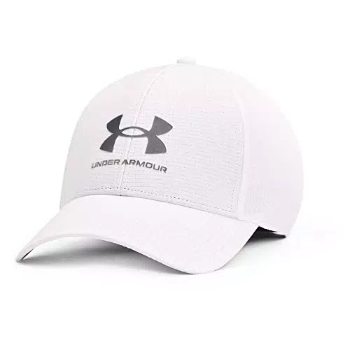 Under Armour Herren Isochill ArmourVent STR Mütze, Weiß / / Pitch Grau