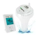 Urageuxy Funk Schwimmendes Pool Thermometer, Innen-Außen-Thermometer Wassermonitor für Schwimmbäder