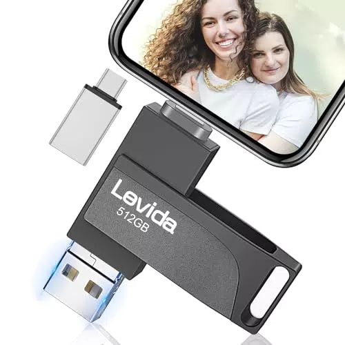 USB Stick 512GB für Phone, Levida Speicherstick, Photostick