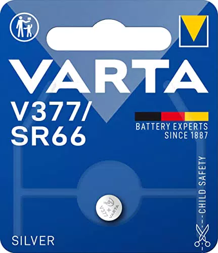 VARTA Batterien V377/SR66 Knopfzelle, 1 Stück, Silver Coin
