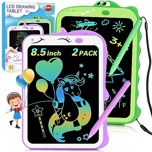 VATOS 2 Stücke LCD Schreibtafel 8, 5 Zoll Einhorn Dinosaurier LCD Schreibtablett für Kinder