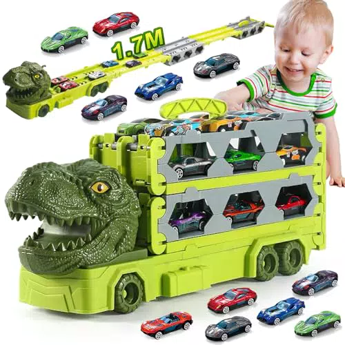 VATOS Transport Truck Spielzeug Autos für Jungen Alter 3 4 5 6 7