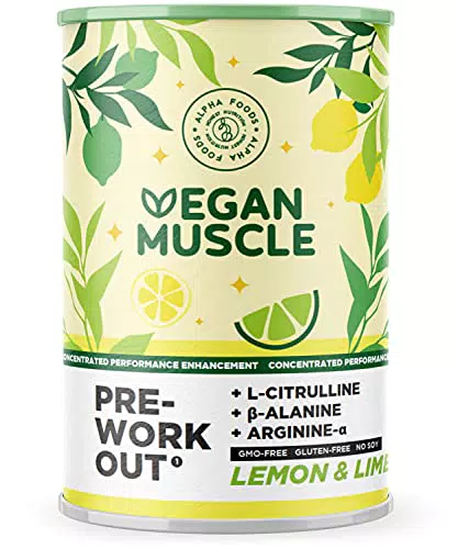 Vegan Muscle - Pre Workout - Veganer Workout Booster - Lemon Lime - 300g Pulver