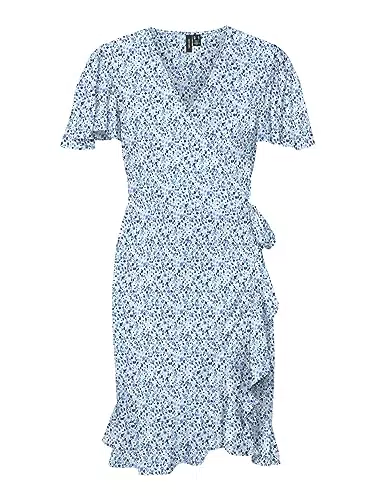 VERO MODA CURVE Damen Vmemma Henna Short Wrap Dress Cur Kleid