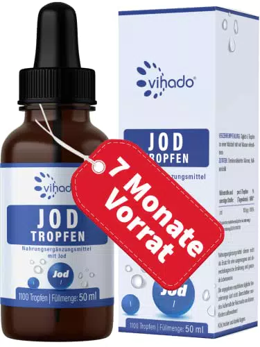 Vihado Jod Tropfen hochdosiert, 7 Monate Sparpaket, Schilddrüsen-Formel