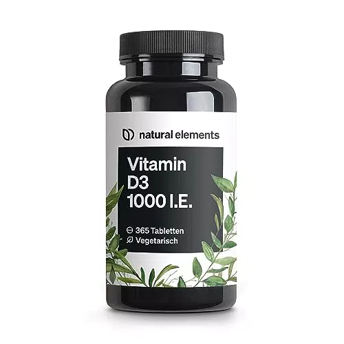 Vitamin D3 1000 I.E. 365 Tabletten im Jahresvorat Vitamin D für Knochen und Immunsystem hochdosiert