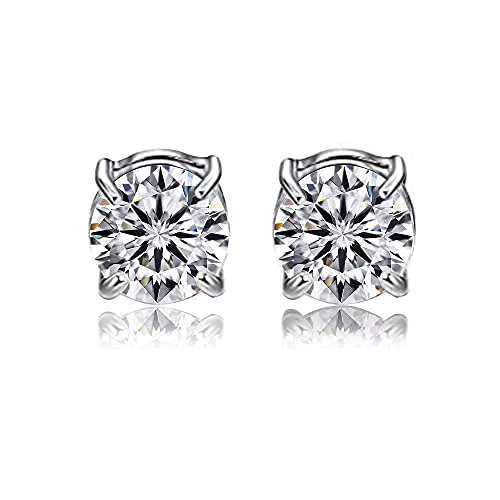 Vogem Ohrringe Magnet Ohne Ohrlöcher für Herren Magnetische Ohrclips Rund Zirkonia Edelstahl Ohrringe 8mm