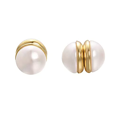 Vogem Perle Magnetische Ohrclips für Damen 10MM Perlen Magnet Ohrstecker Clip Ohrringe Ohne Ohrloch Modeschmuck
