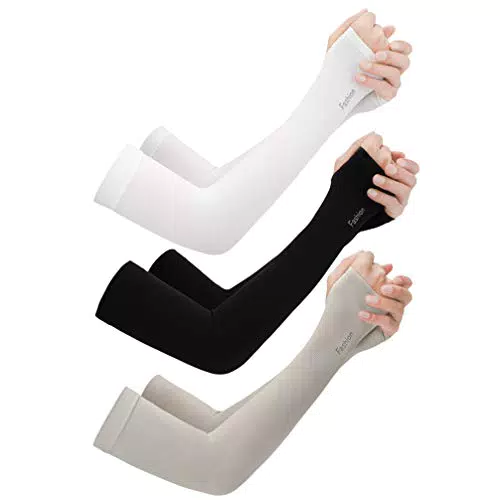 VOSAREA 3 Paar Sonnenschutz Armlinge Arm Ärmel UV Schutz Ärmlinge Arm Sleeves EIS Kühlender Damen Armstulpen für Herren Golf Sport Outdoor Radsport Radfahren