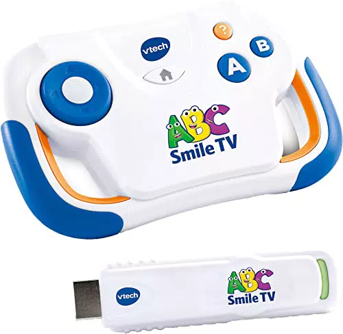 VTech ABC Smile TV Kabellose Lernkonsole mit HDMI-Stick für den Fernseher mit 15 Spiel-Level für stundenlangen Lernspaß Für Kinder von 3-7 Jahren