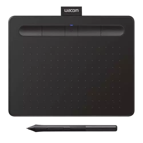Wacom Intuos Small Zeichentablett - Tablet zum Zeichnen & zur Fotobearbeitung mit druckempfindlichem Stift schwarz - Ideal für Home-Office & E-Learning