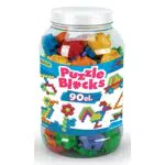 Wader 90 Teile von Puzzle Bausteine im groβen Glas