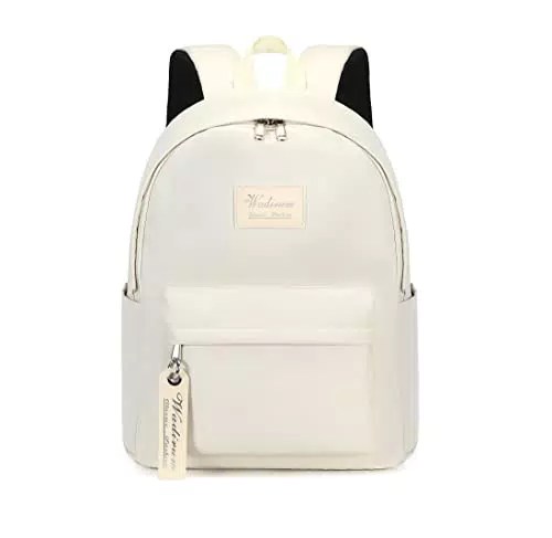 Wadirum Klassische Coole Rucksack für Schule Mädchen College Rucksack Frauen Tagesrucksack Crème