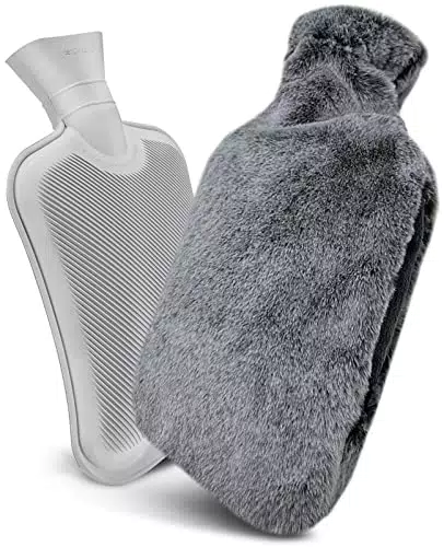 Wärmflasche Groß mit Luxus Bezug, UMHeLL Hochwertige 1