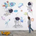 Wandtattoo Astronaut Wandsticker Astronaut Wandaufkleber Kinderzimmer Dekorative Aufkleber Babyzimmer Wandsticker Astronaut Wandaufkleber Planeten Wandsticker Mädchen Schlafzimmer Wanddeko