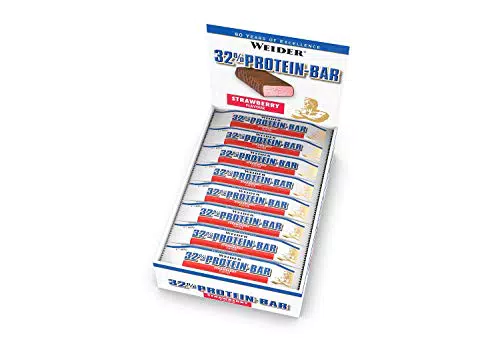 Weider 32 prozent Protein Bar Box, Erdbeere, 24 x 60 g