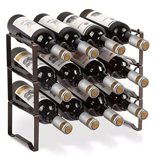 Weinregal Metall stapelbar flaschenregal für 12 Flaschen für Keller