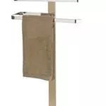 WENKO Handtuchhalter Samona Nature, moderner Ständer für Hand- und Badetücher