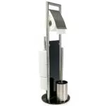 WENKO Stand WC-Garnitur Ravina mit integriertem Toilettenpapierhalter und WC-Bürstenhalter
