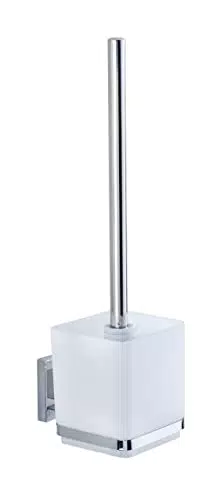 WENKO Vacuum-Loc Wand WC-Garnitur Quadro, Toilettenbürste mit offenem Bürstenhalter