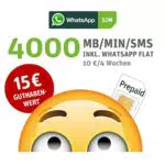 WhatsApp SIM Prepaid - Starterpaket mit 15 EUR Guthabenwert