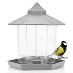 WILDLIFE FRIEND I Vogelhaus zum Aufhängen, Vogelfutterhaus Anthrazit aus Kunststoff I Vogelfutterspender für Garten