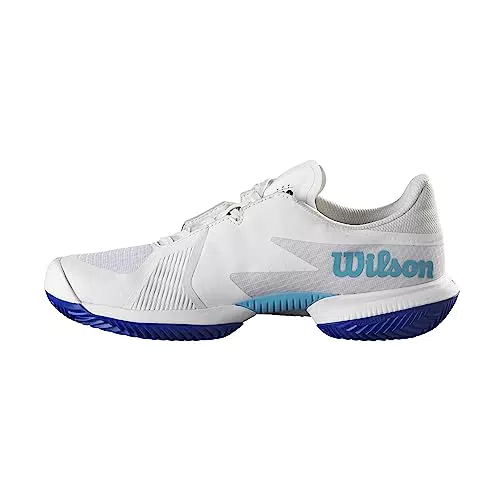 Wilson Herren KAOS Swift 1.5 Clay Sneaker, White/Blue Atoll/Lapis Blue
