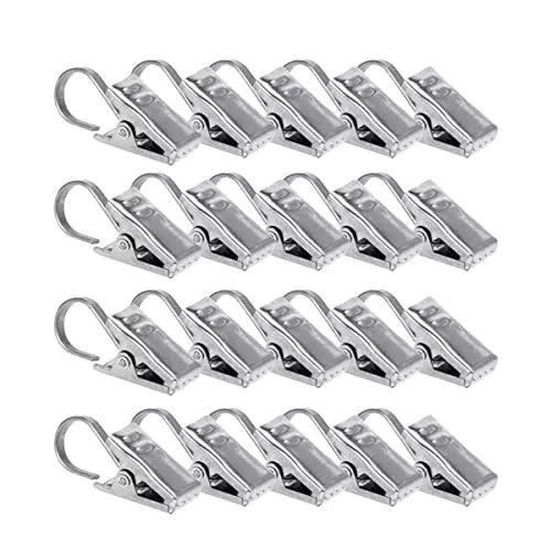 WINOMO 20 Stück Gardinen Vorhang Clips Klammern mit Haken