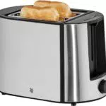 WMF Bueno Pro Toaster 2 Scheiben, Doppelschlitz Toaster Edelstahl mit Brötchenaufsatz