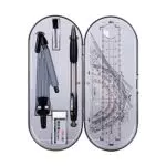 WUDQIJI Zirkel Set Geometrieset 8-teiliges Winkelmesser Geodreieck Geometrie Set Bleistift Mathematik-Set Geometry Compass Schulzirkel Geometriezirkel Mathematik Geometrie Werkzeug mit Federmappe