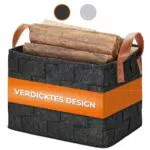 Yamagahome Holzkorb für Kaminholz Groß, Faltbar Geflochtener Kaminholzkorb