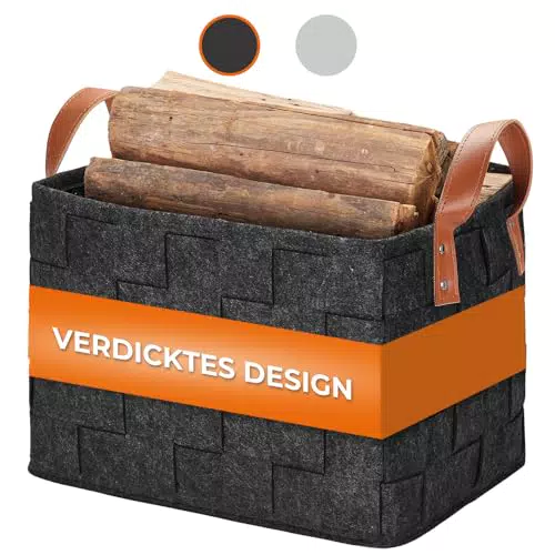Yamagahome Holzkorb für Kaminholz Groß, Faltbar Geflochtener Kaminholzkorb