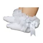 YeahiBaby Babysocken Mädchen Prinzessin Bowknot Baumwolle kurze Socken Baby Mädchen Taufe mit Spitze Größe S