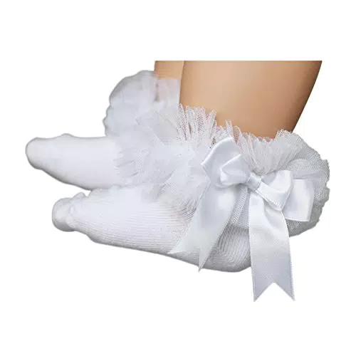 YeahiBaby Babysocken Mädchen Prinzessin Bowknot Baumwolle kurze Socken Baby Mädchen Taufe mit Spitze Größe S