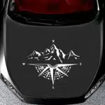 YlRNhe Auto-Aufkleber Berg-Kompass-Aufkleber für Motorhaube
