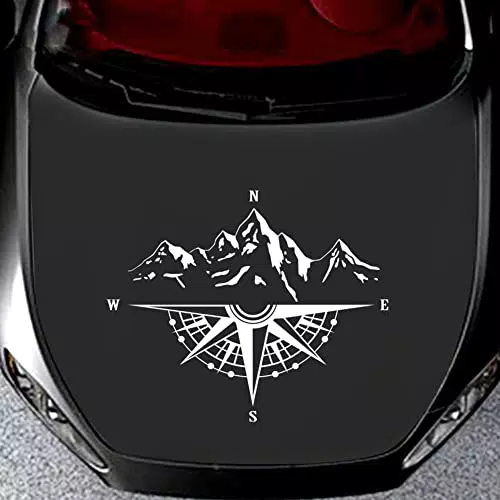 YlRNhe Auto-Aufkleber Berg-Kompass-Aufkleber für Motorhaube
