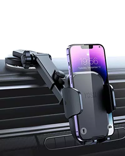 YOSH Handyhalterung Auto, Upgrade Memory-Funktion KFZ Handyhalterung 360° Drehbar Lüftung & Saugnapf Handyhalter fürs Amaturenbrett Windschutzscheibe
