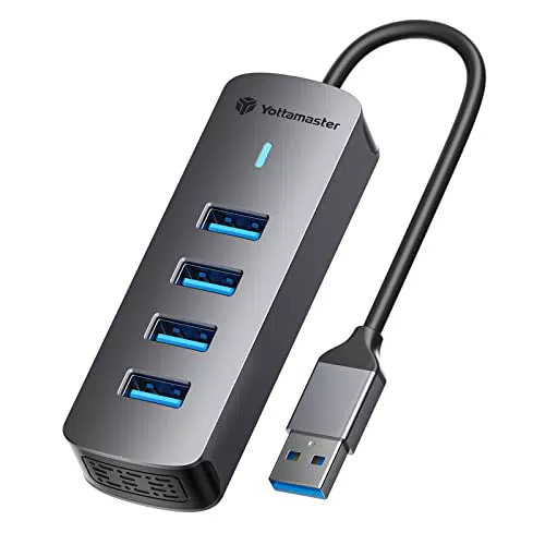 Yottamaster USB Hub, 4 Port USB 3.0 Hub, Aluminium Ultra Slim USB Verteiler für MacBook